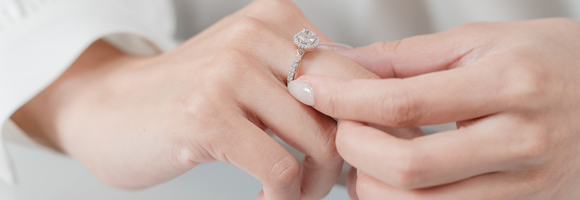 Diamond engagement ring symbolizing love